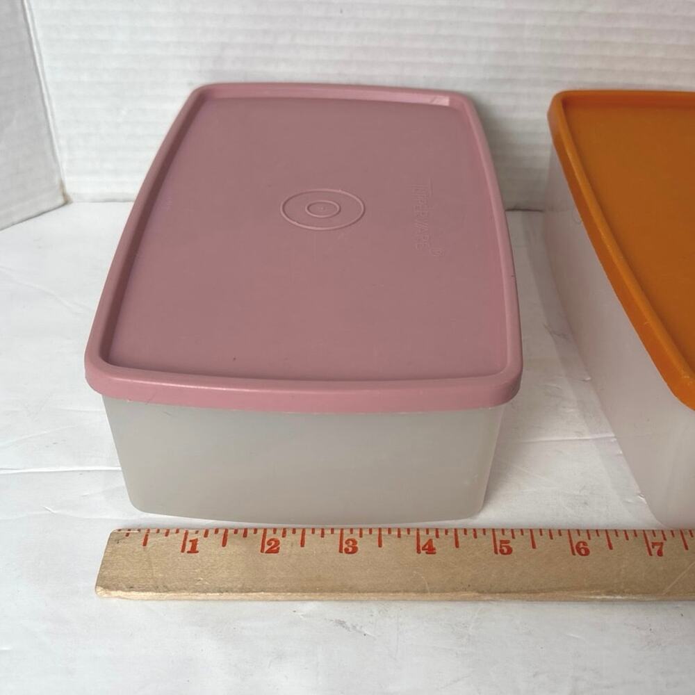 Vintage Tupperware Pac N Store Rectangle Sheer Container 713-14 713 Lot of 2 - Picture 4 of 6